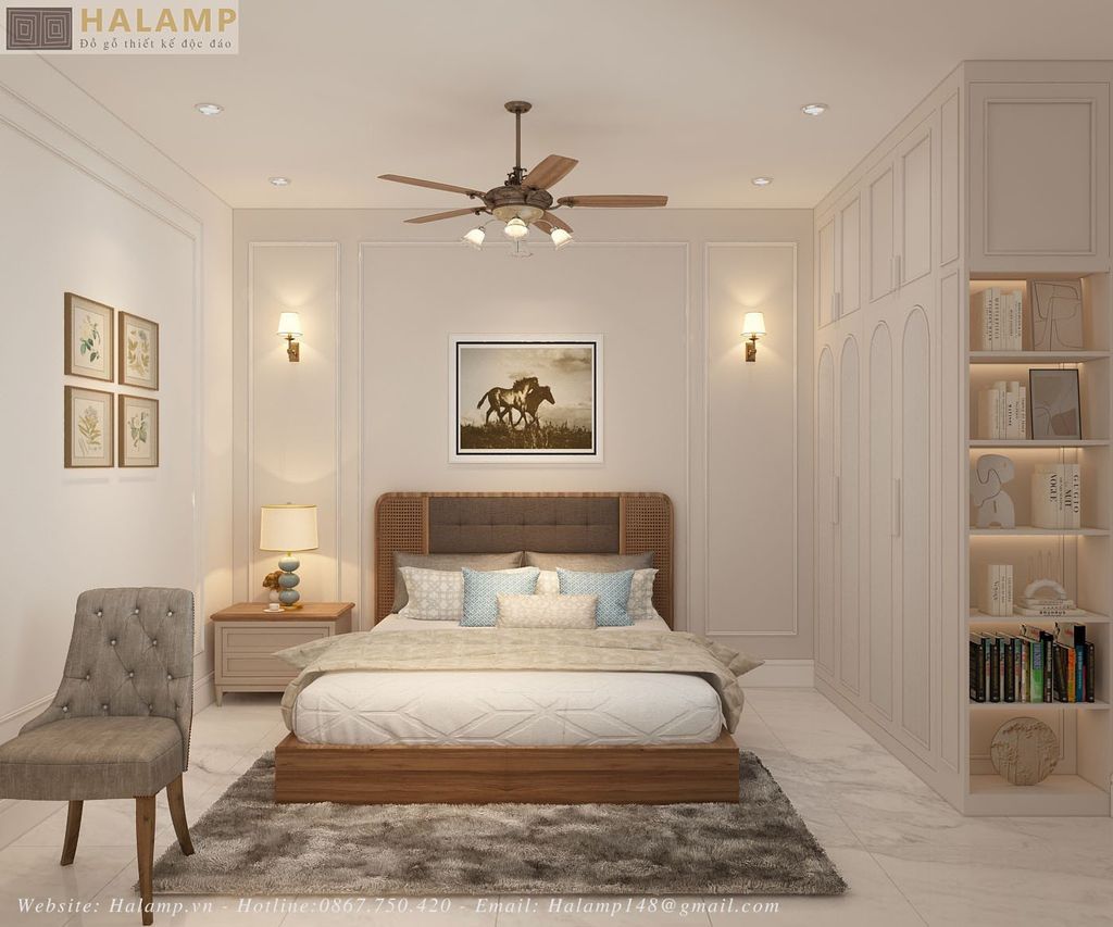 Thiết kế phòng ngủ con phong cách tân cổ điển hiện đại