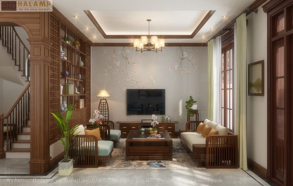 Thiết kế nội thất biệt thự ở làng quê ngoại ô Hà Nội