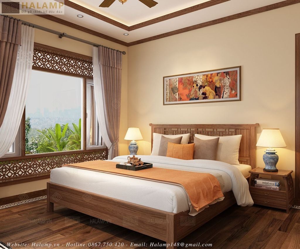 Thiết kế phòng ngủ phong cách Á Đông