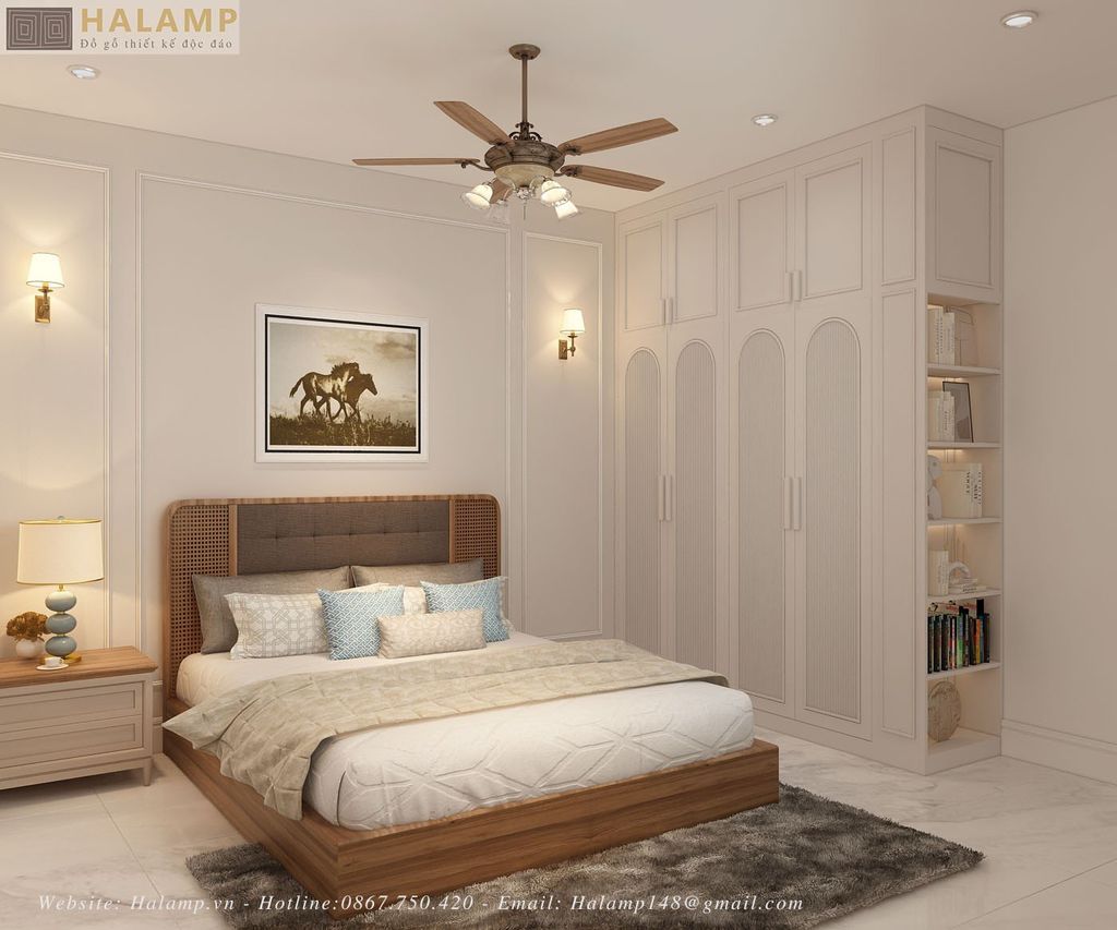 Thiết kế phòng ngủ con phong cách tân cổ điển hiện đại