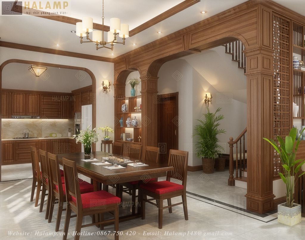 Bộ bàn ăn 8 ghế gỗ tự nhiên đẹp