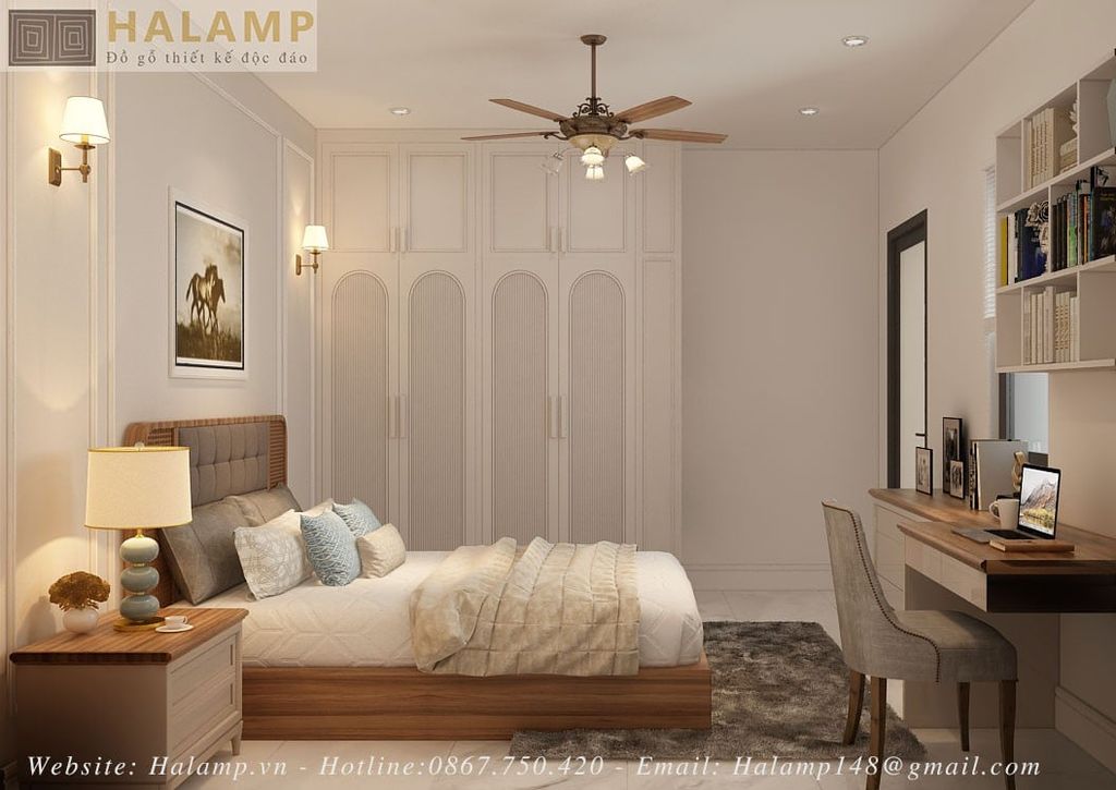 Thiết kế phòng ngủ con phong cách tân cổ điển hiện đại