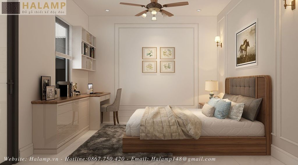 Thiết kế phòng ngủ con phong cách tân cổ điển hiện đại