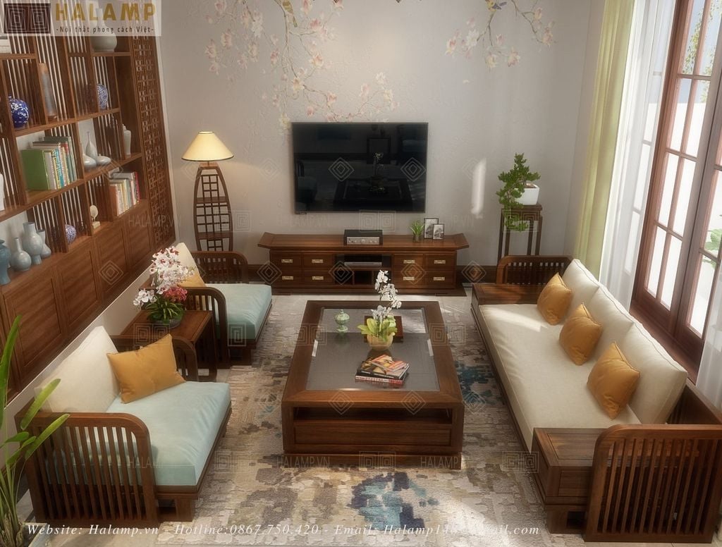 Bộ sofa hộp điểm nhấn không gian phòng khách