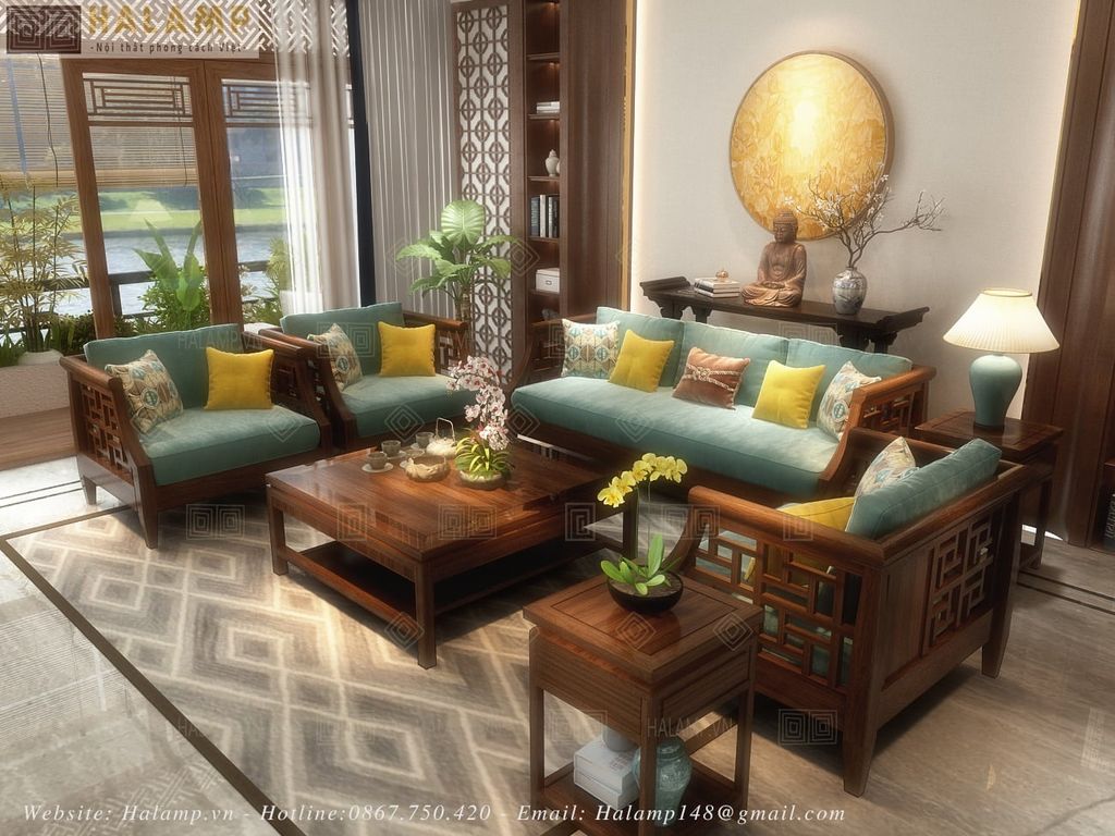 Thiết kế phòng khách nhà ống mặt tiền 6m