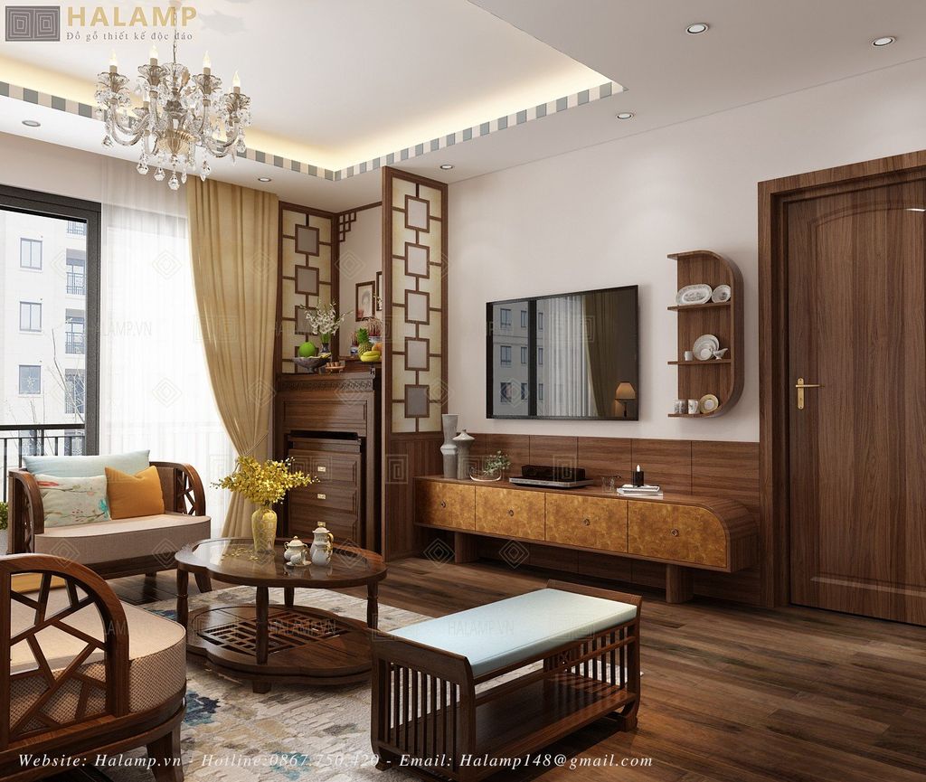 Phòng khách chung cư có đặt bàn thờ