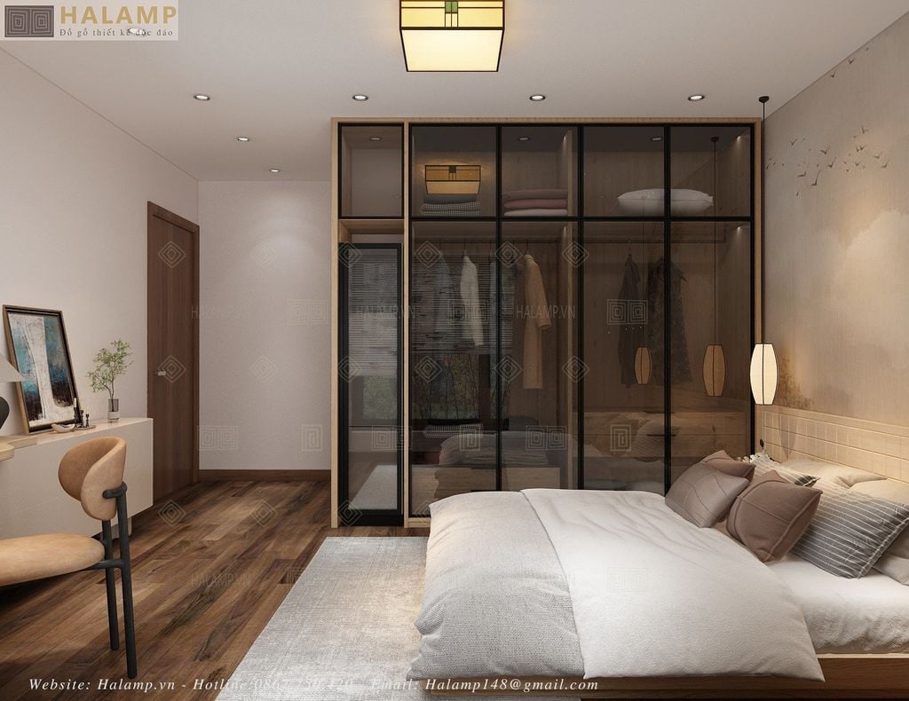 Thiết kế phòng ngủ bố mẹ phong cách Thiền Nhật