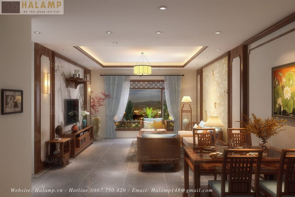 Không gian thiết kế phòng khách chung cư cho gia chủ trung niên