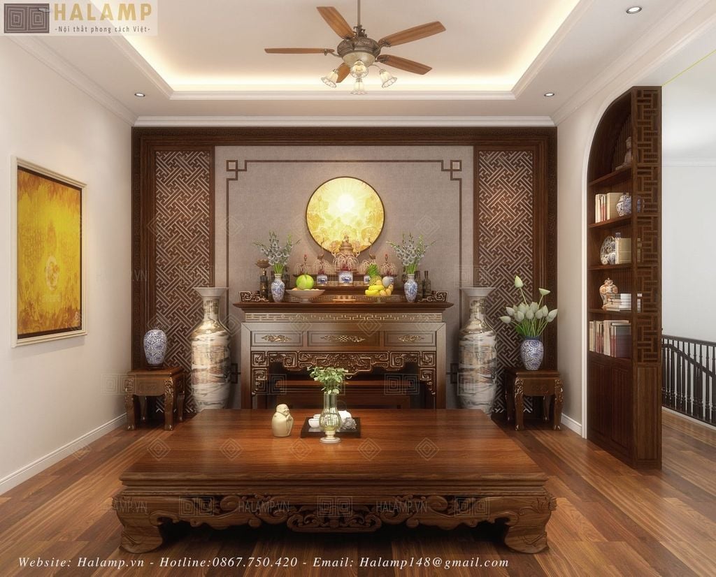 Thiết kế phòng thờ phong cách truyền thống