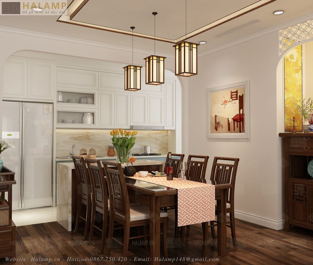 Thiết kế phòng ăn phong cách Á Đông - Việt