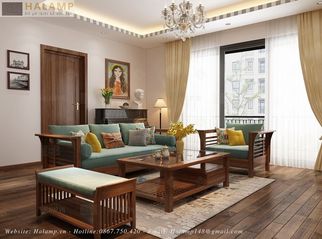 Bộ sofa tay vuông phù hợp không gian phòng khách chung cư