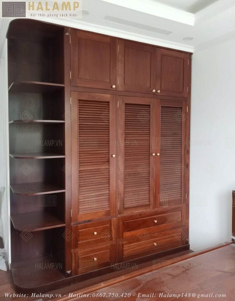 hình ảnh thực tế thi công tủ áo phòng ngủ ông bà