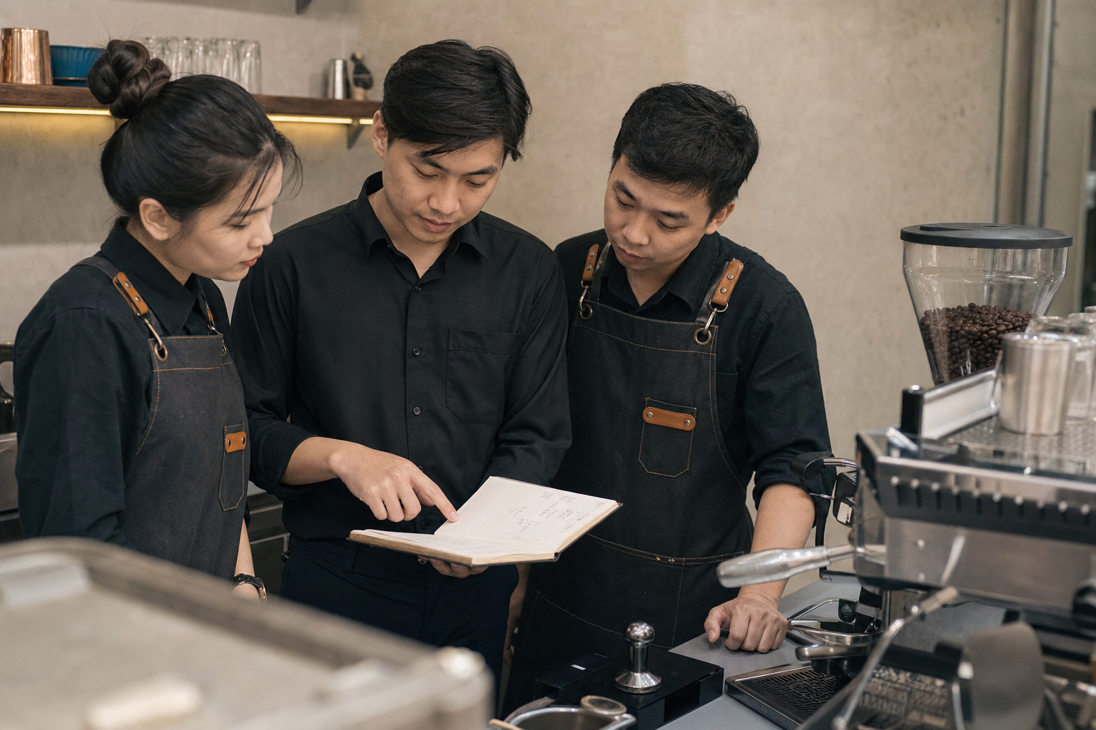Quán bán 200 ly/ngày giữ vị ổn định nhờ lịch rang mới