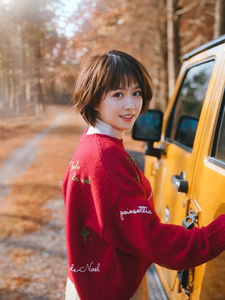 tóc mái cho mặt tròn trán thấp