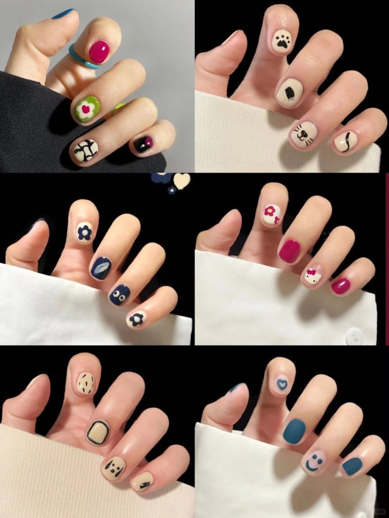 những mẫu nail đẹp cho móng ngắn