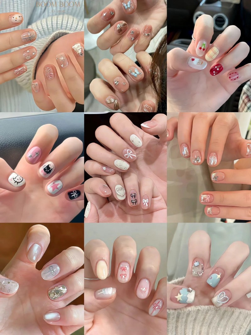 những mẫu nail đẹp cho móng ngắn