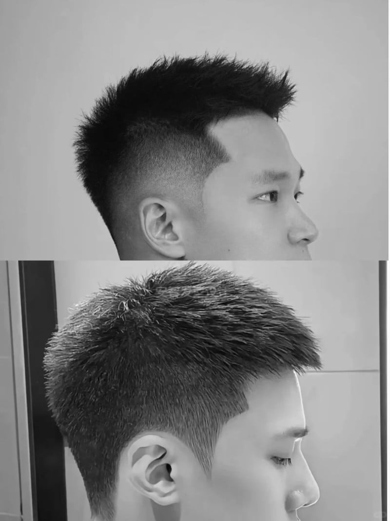 tóc ngắn cho trán cao nam