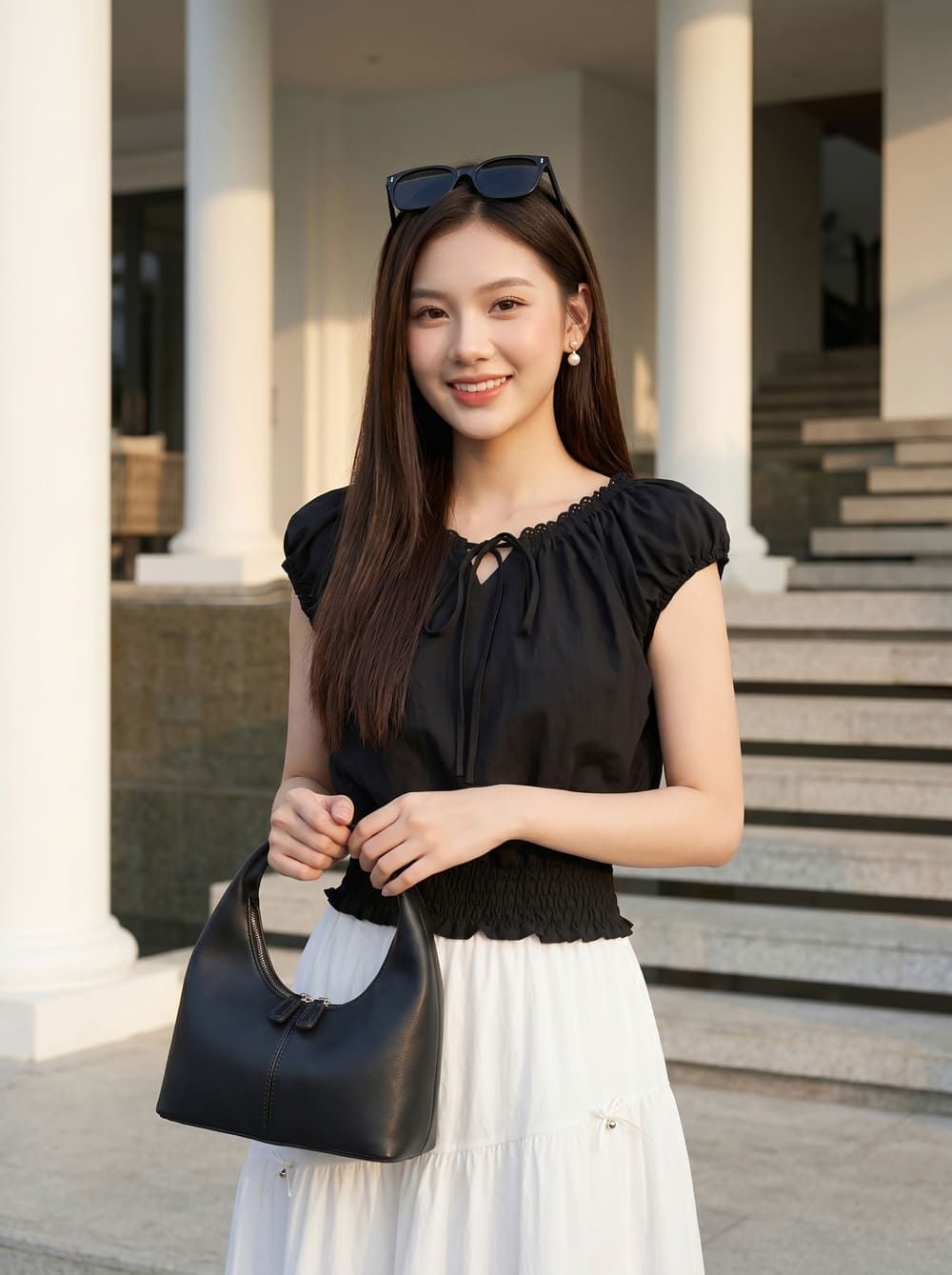cách phối đồ với chân váy đi biển đẹp