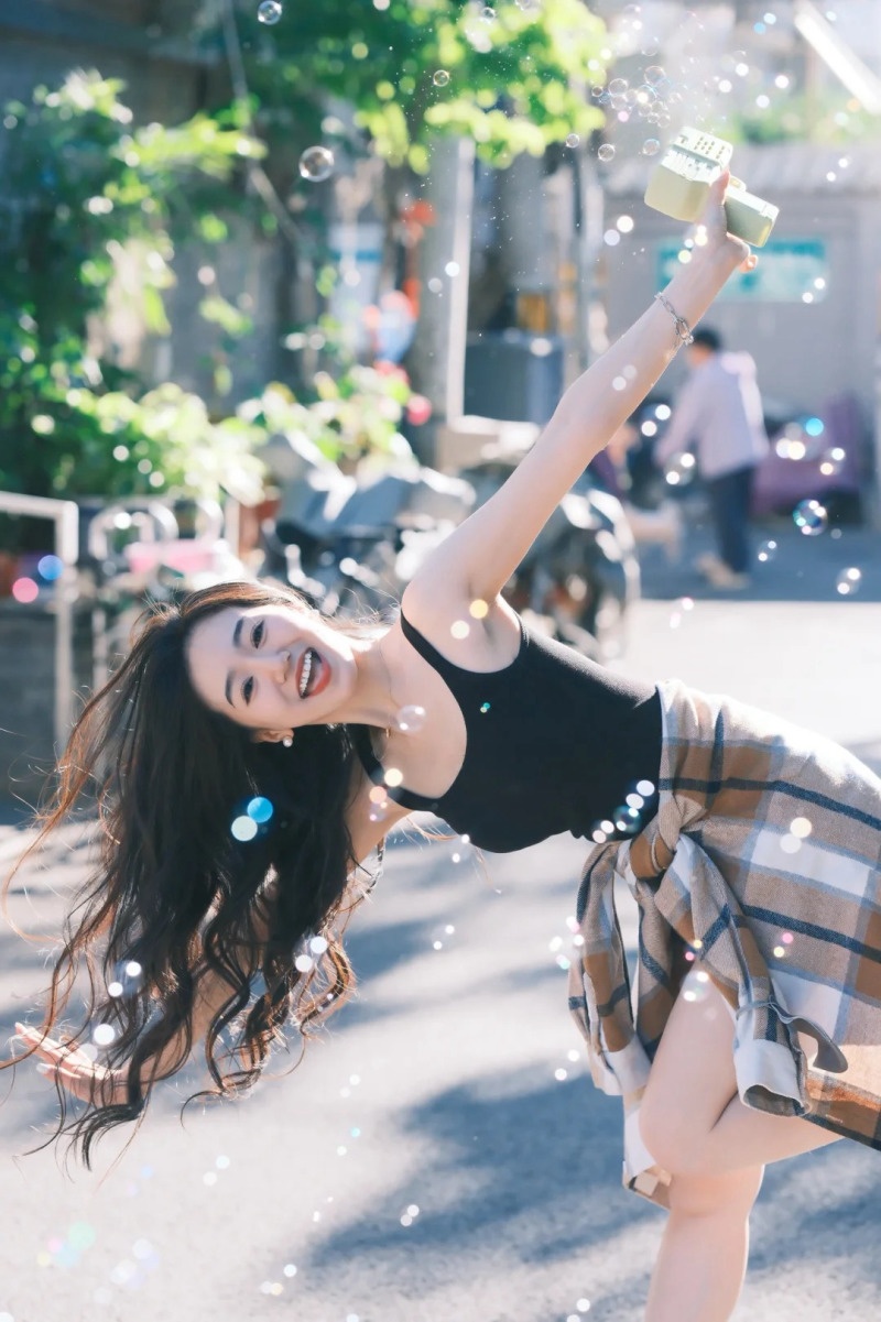 chụp ảnh với bong bóng xà phòng