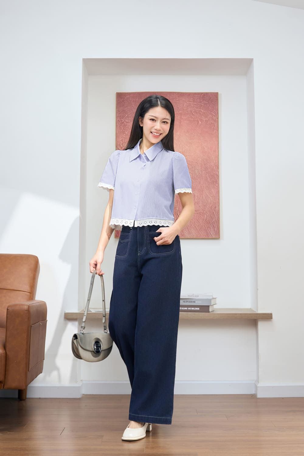 phối đồ với áo polo nữ