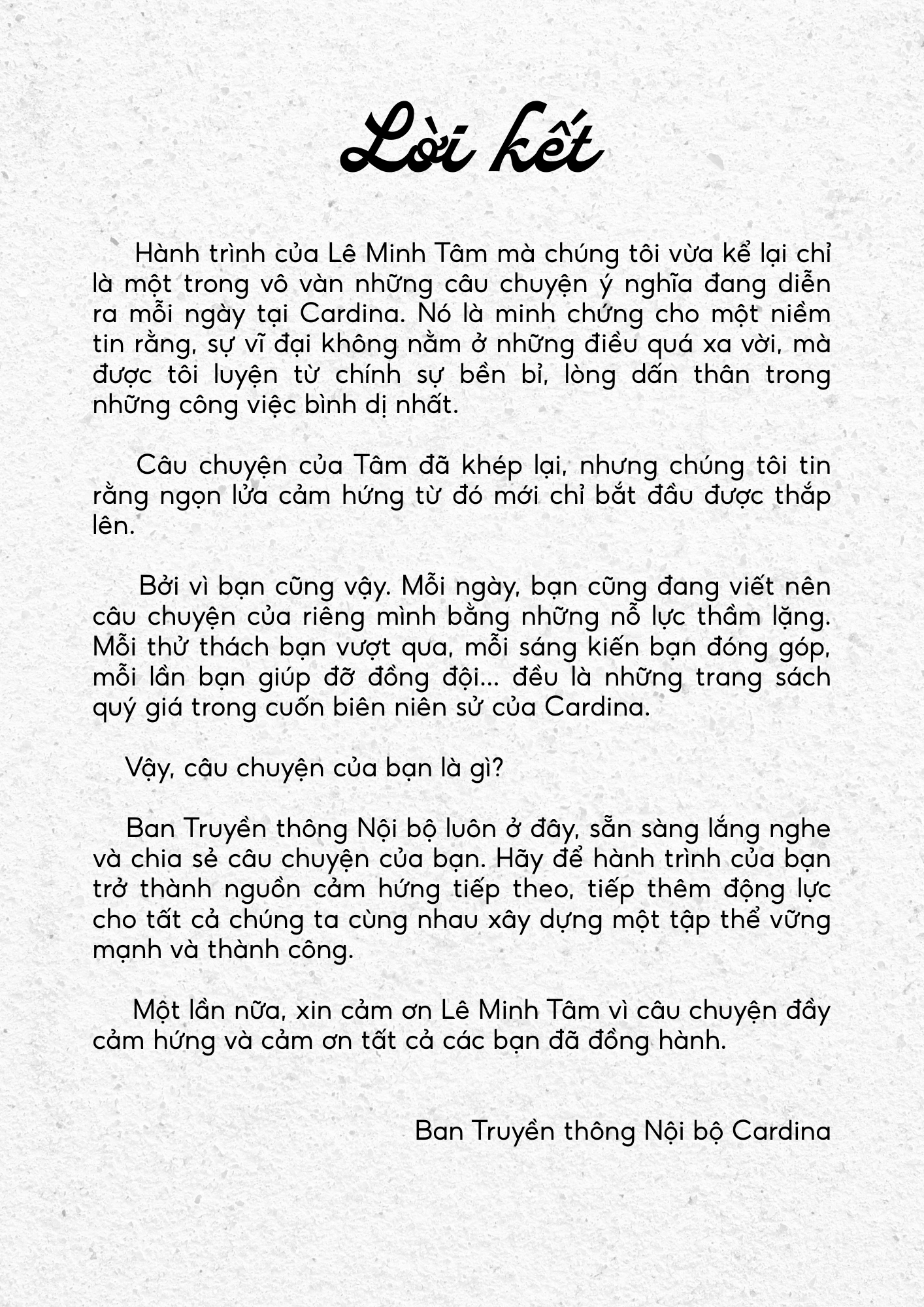 HÀNH TRÌNH TÔI LUYỆN BẢN LĨNH CỦA NỮ CHIẾN BINH CARDINA