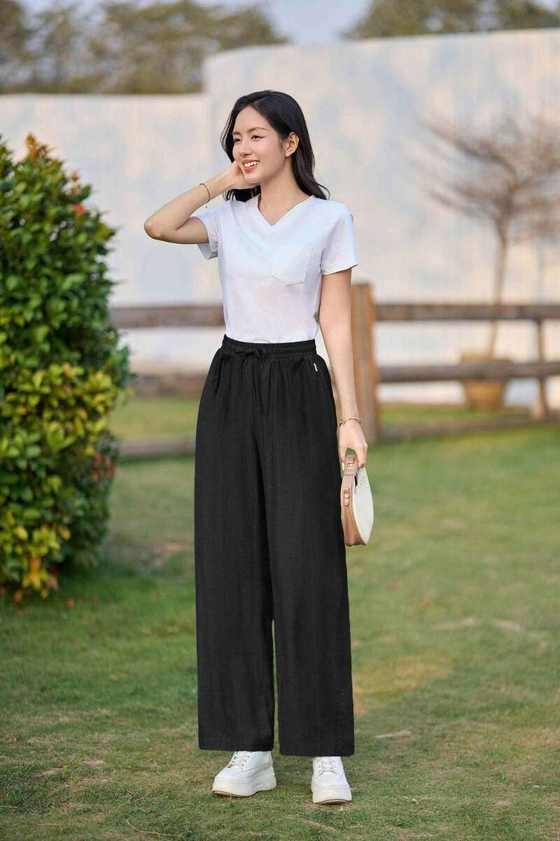 phối đồ với quần culottes ống rộng