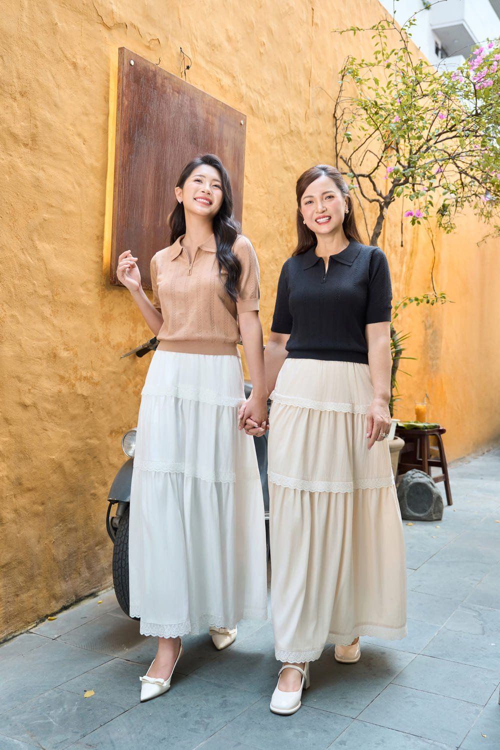 phối đồ với áo polo nữ