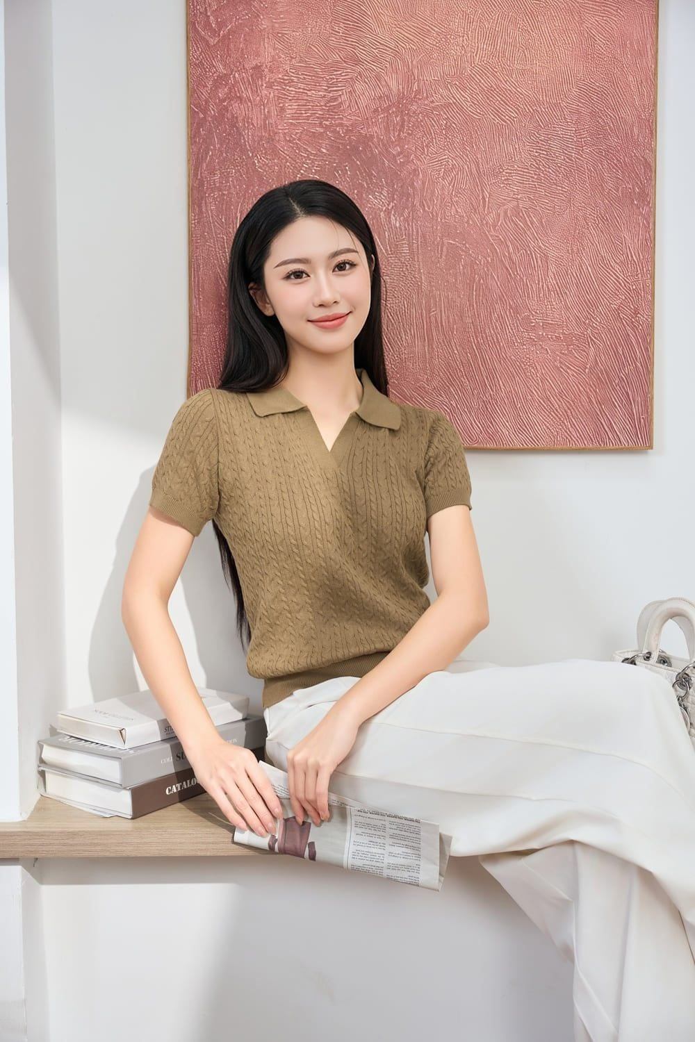 phối đồ với áo polo nữ