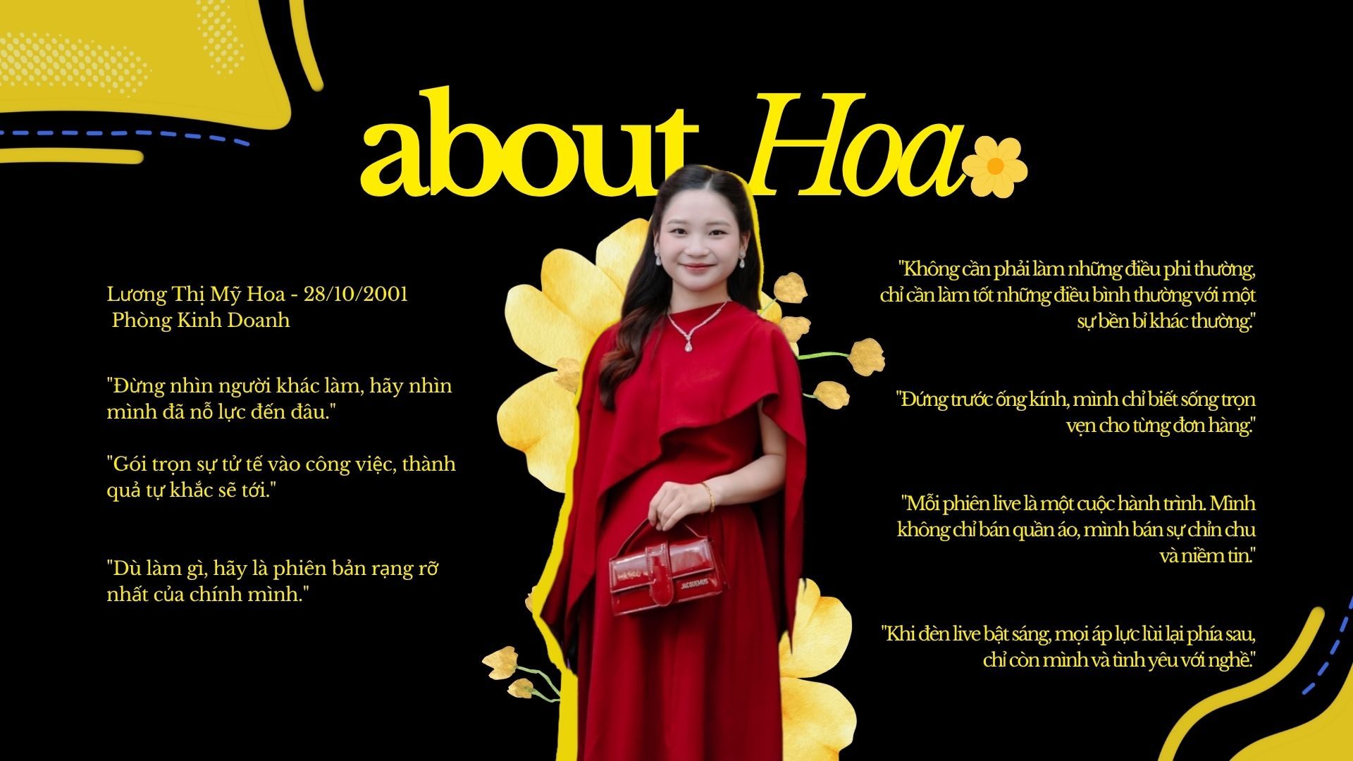 Lương Thị Mỹ Hoa - Nhân viên Kinh Doanh - Phòng Kinh Doanh