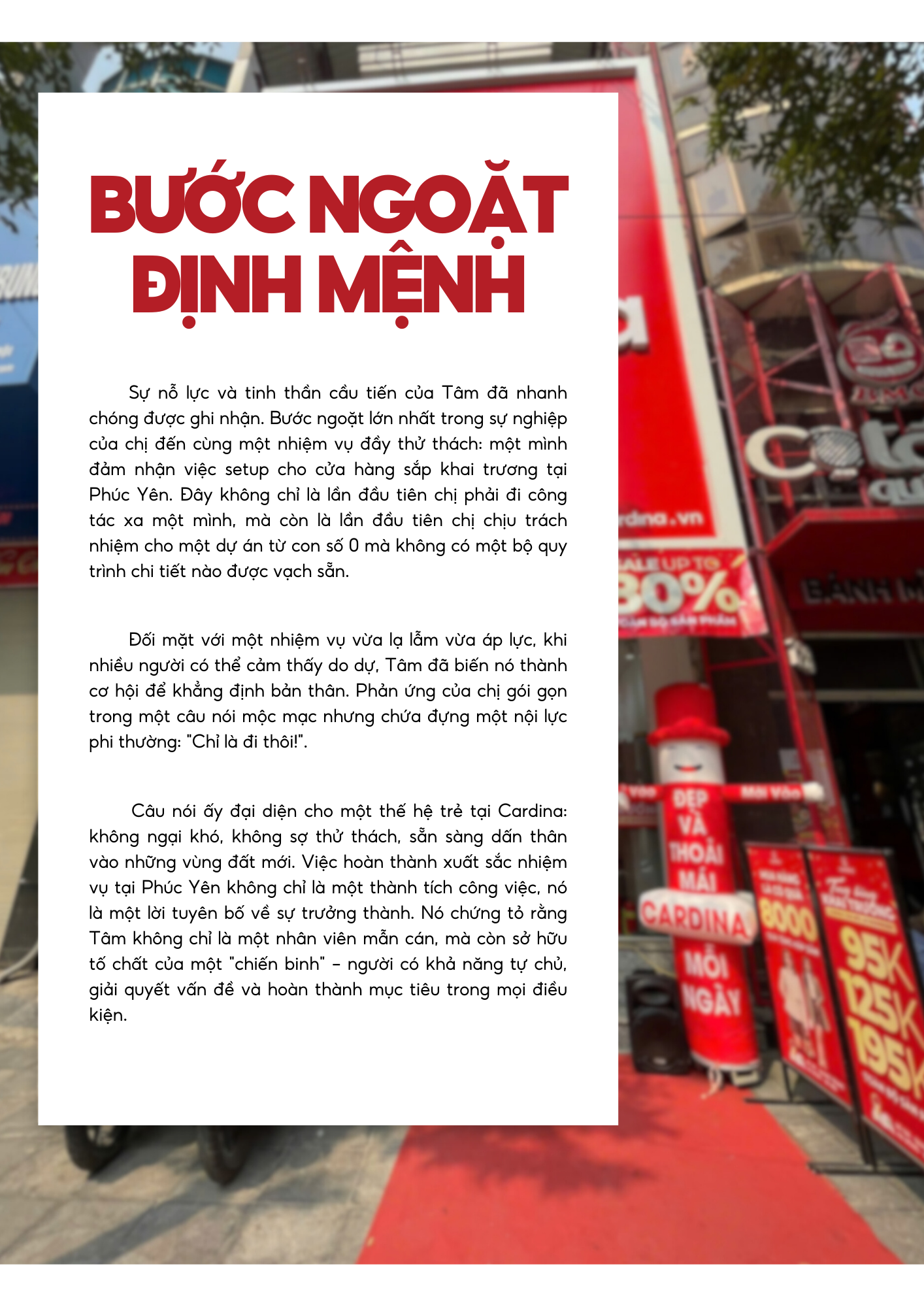 HÀNH TRÌNH TÔI LUYỆN BẢN LĨNH CỦA NỮ CHIẾN BINH CARDINA