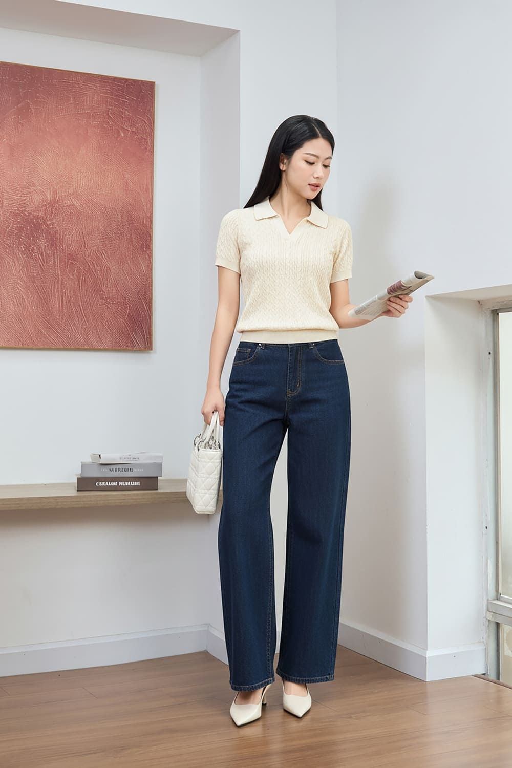 phối đồ với áo polo nữ