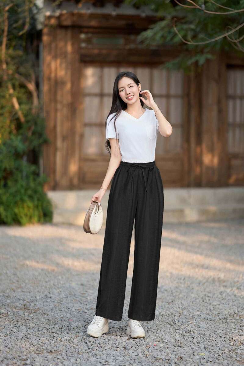 phối đồ với quần culottes ống rộng