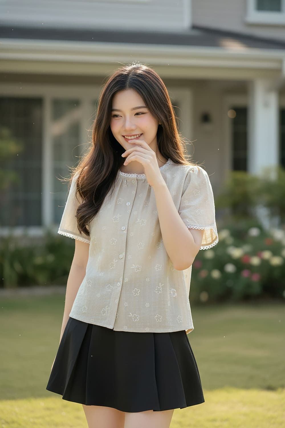 béo bụng nên mặc váy gì