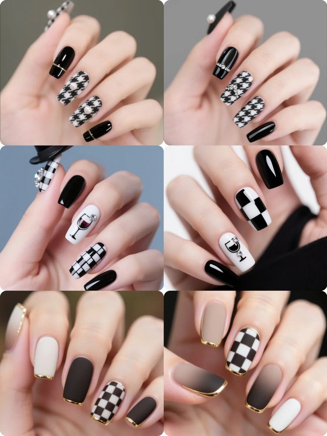 nail đen trắng