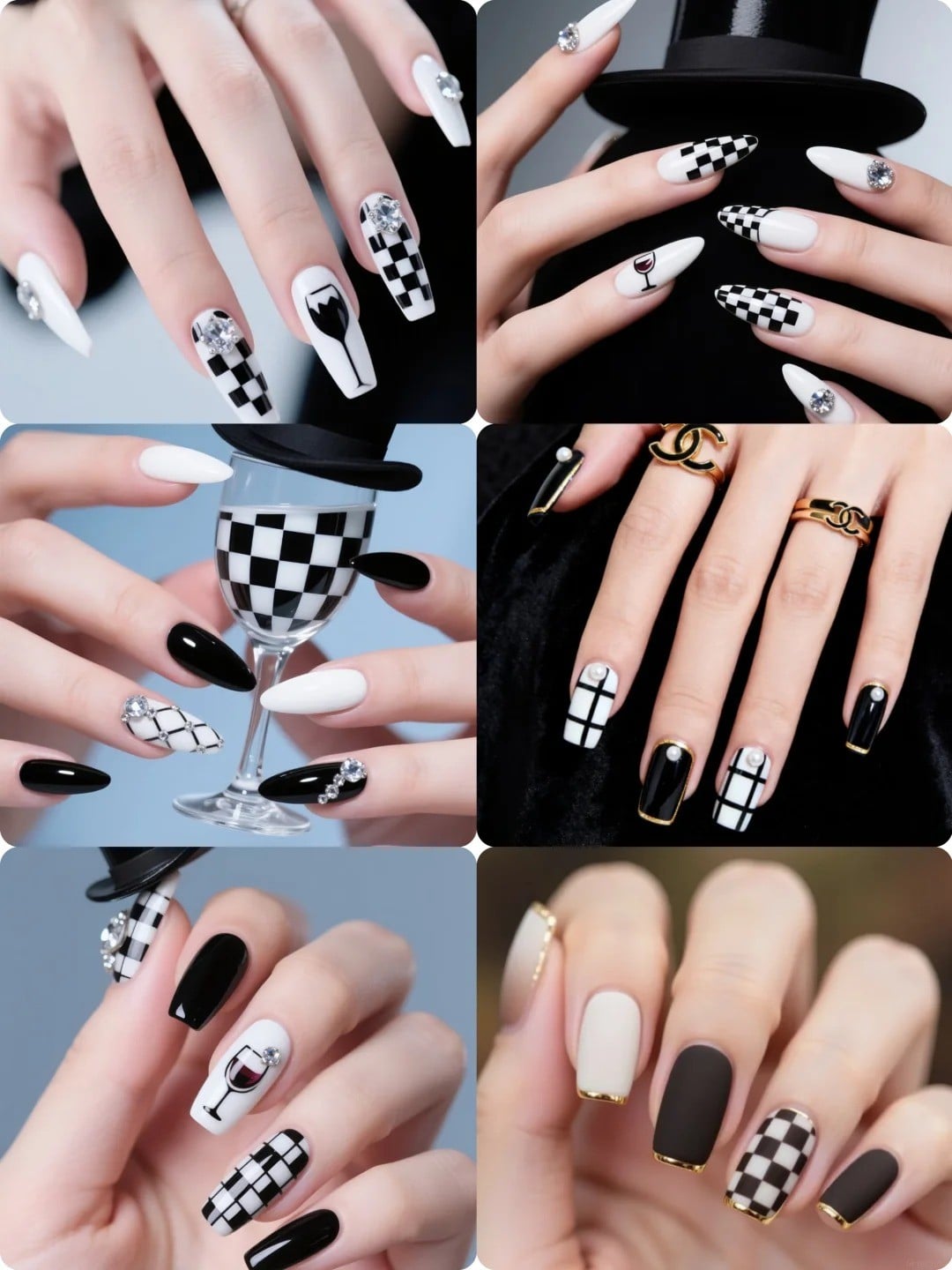 nail đen trắng
