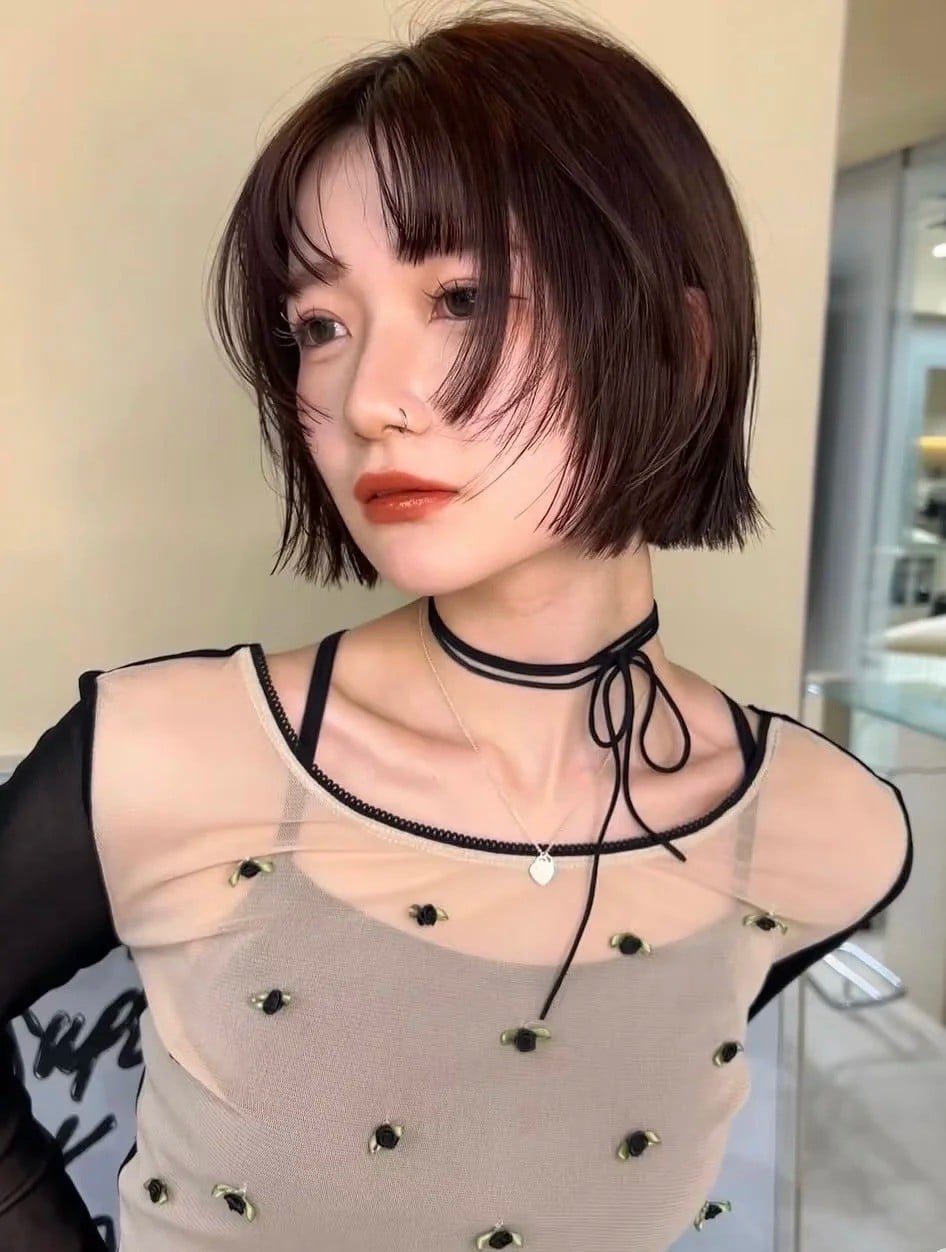 tóc bob ngắn cho mặt tròn