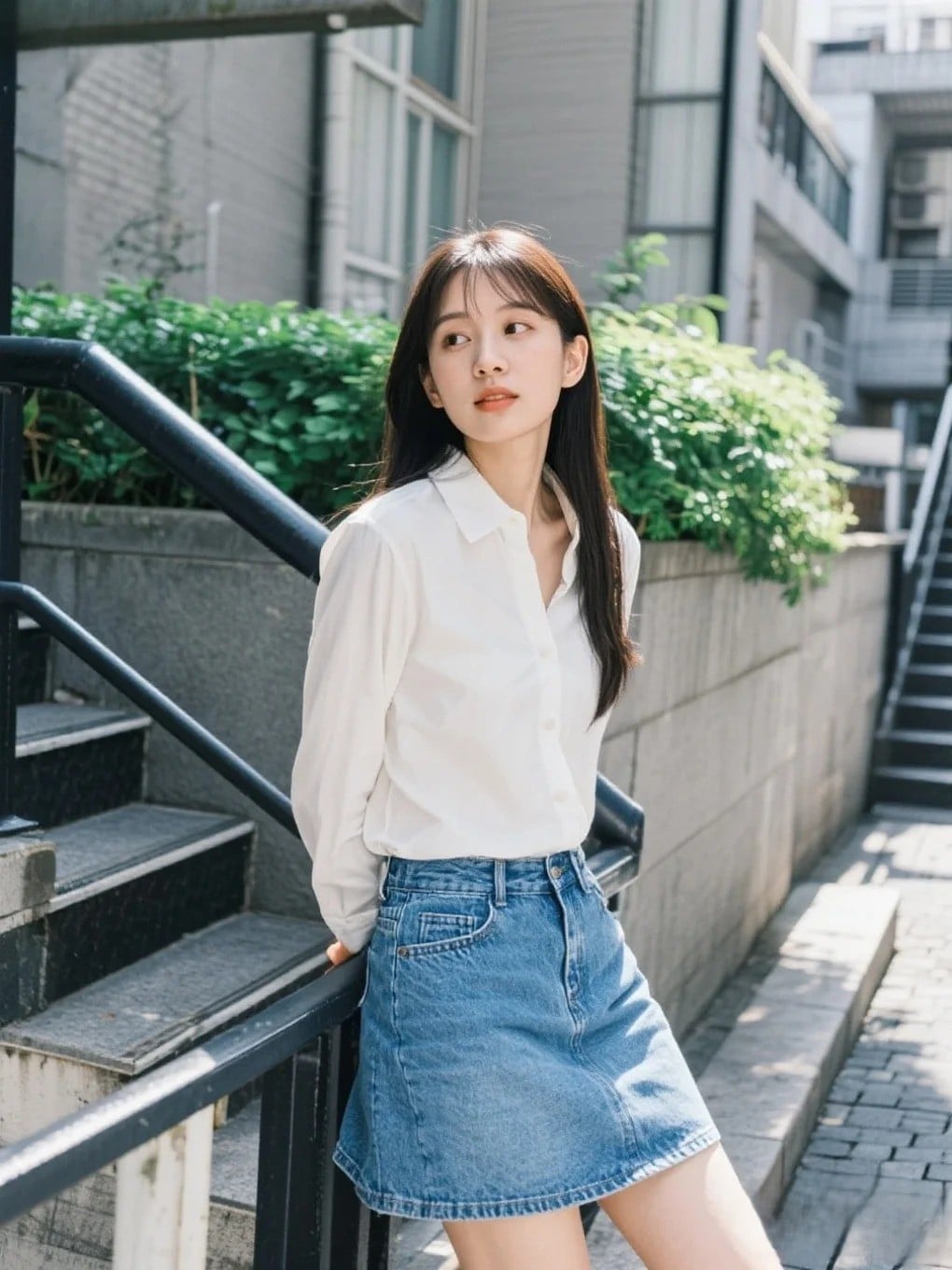 phối đồ với áo sơ mi trắng