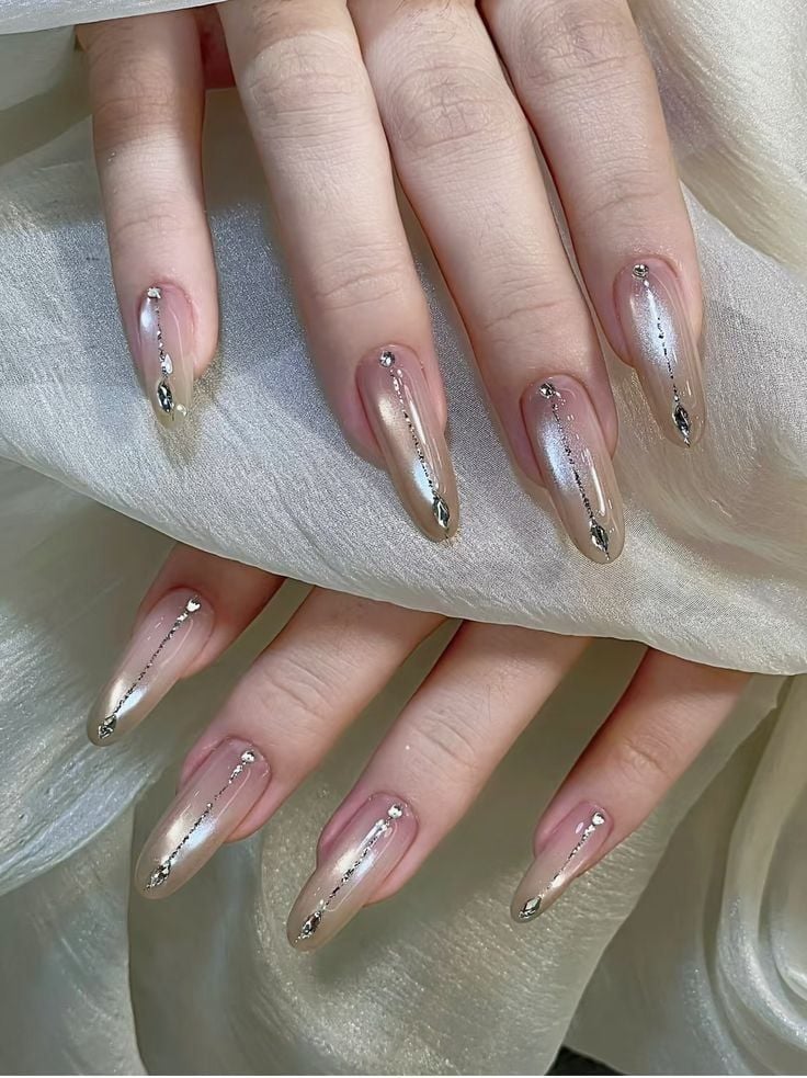 nail loang ẩn xà cừ, ánh nhũ