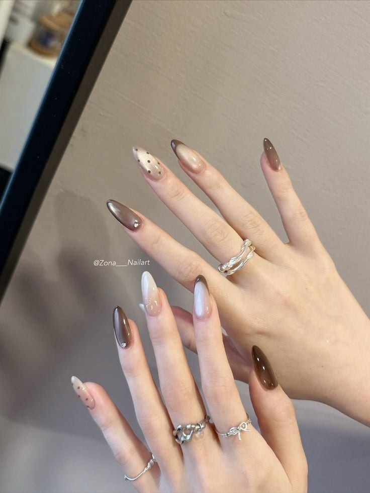 nail loang đá hồng