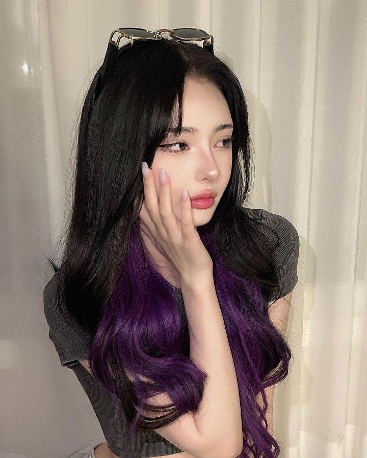 tóc màu tím khói