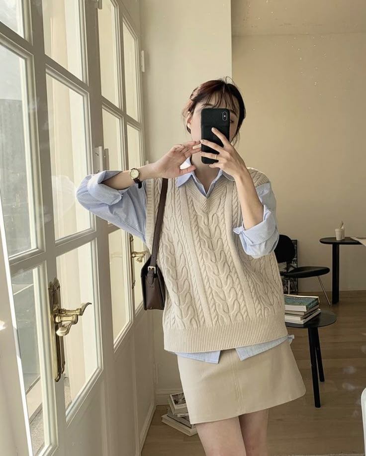 phối đồ với áo gile