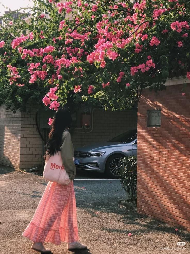 chụp ảnh cùng hoa giấy