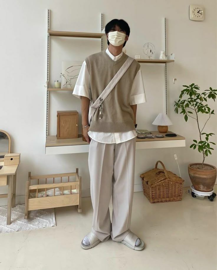 phối đồ với áo gile