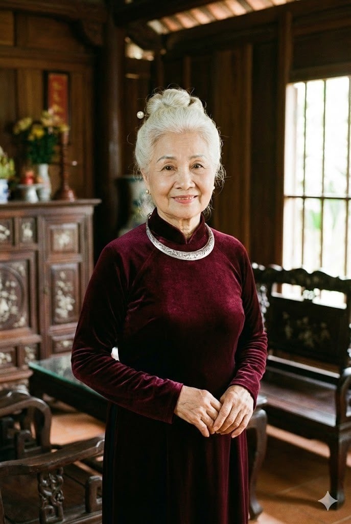 Mẫu áo dài nhung sang trọng