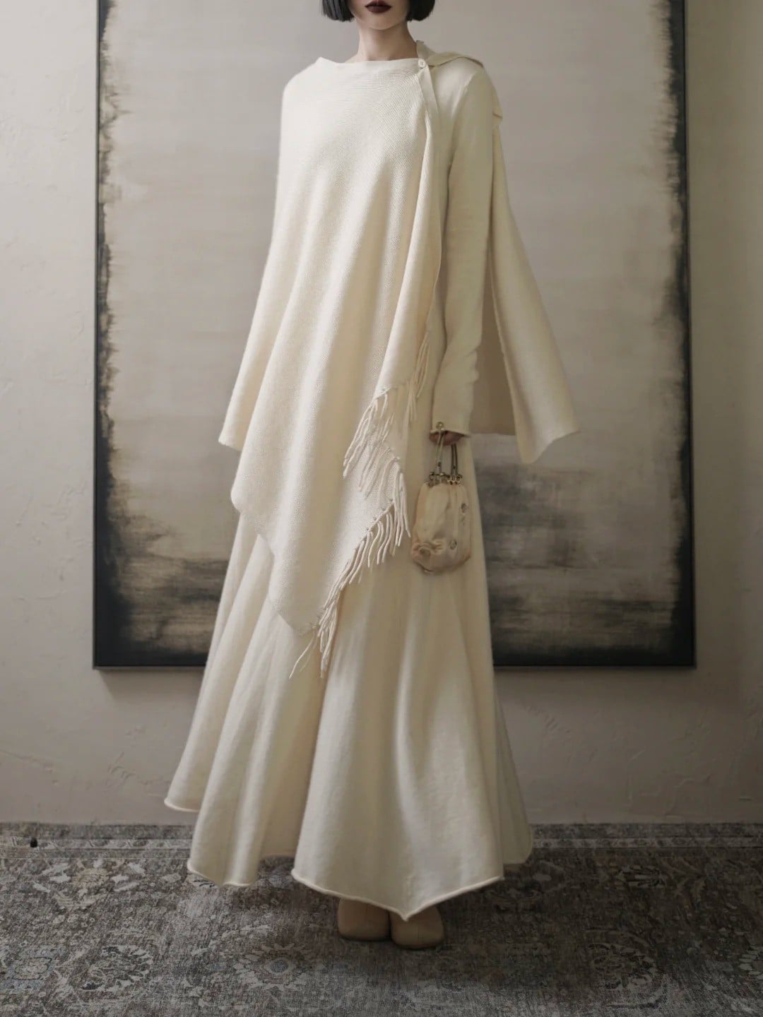 Áo choàng len dài