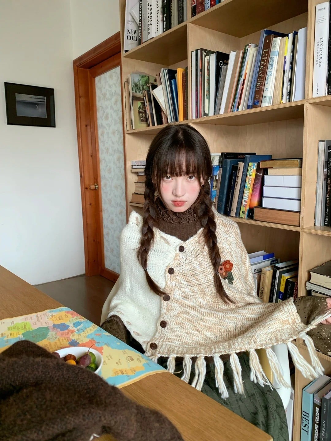 Áo choàng len mỏng