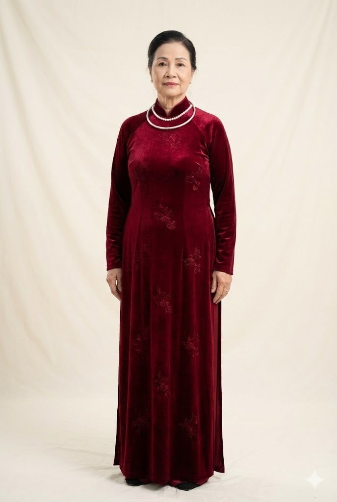 Mẫu áo dài nhung sang trọng