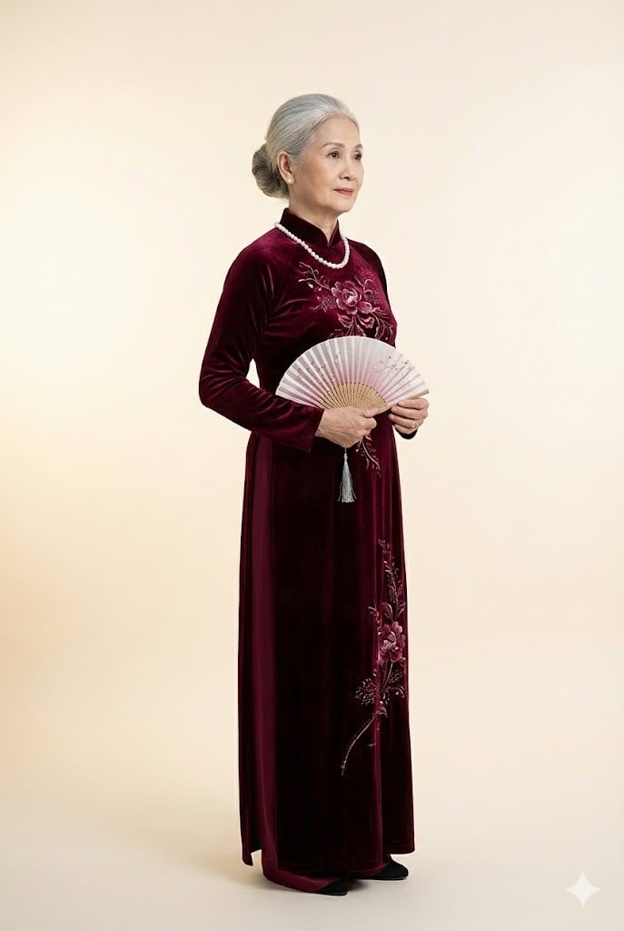 Mẫu áo dài nhung sang trọng