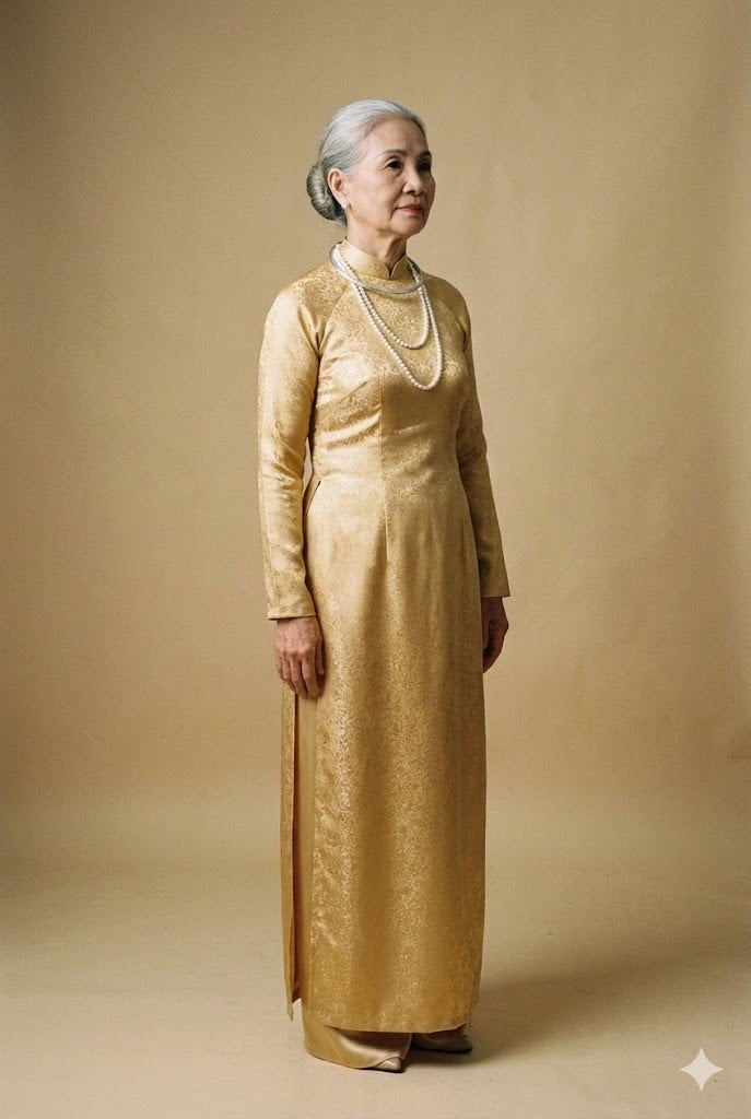 Mẫu áo dài gấm quý phái