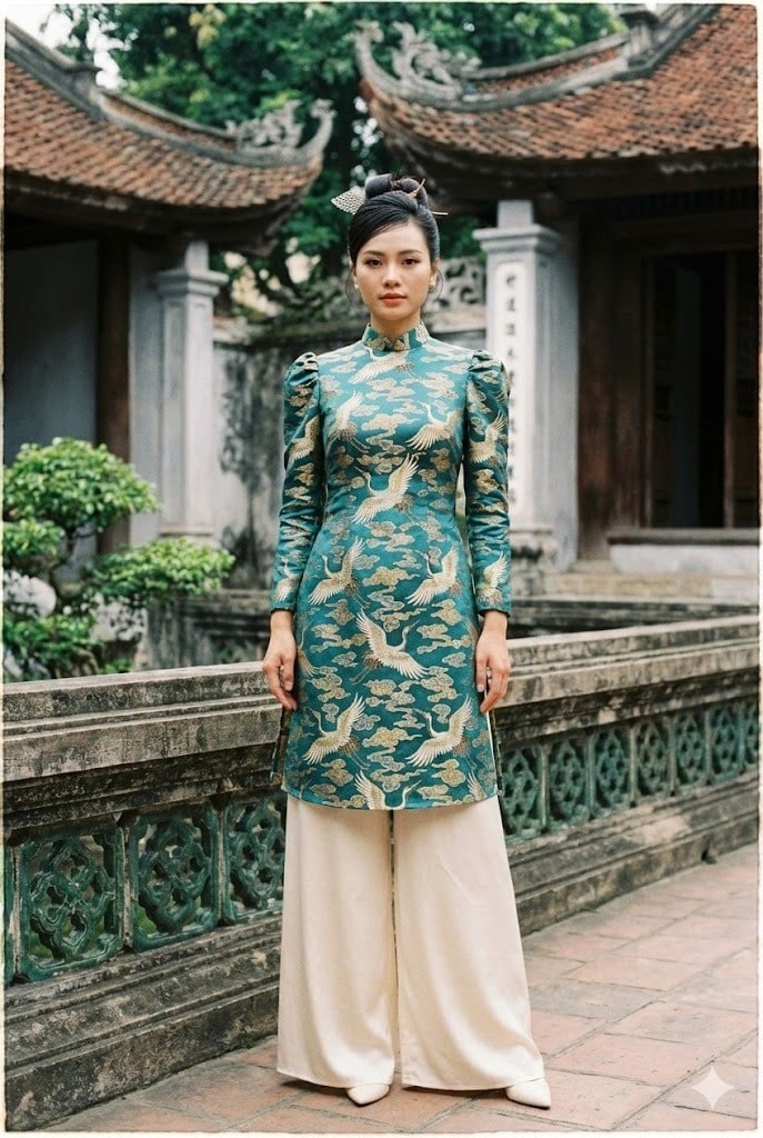 Áo dài cổ đứng cách tân